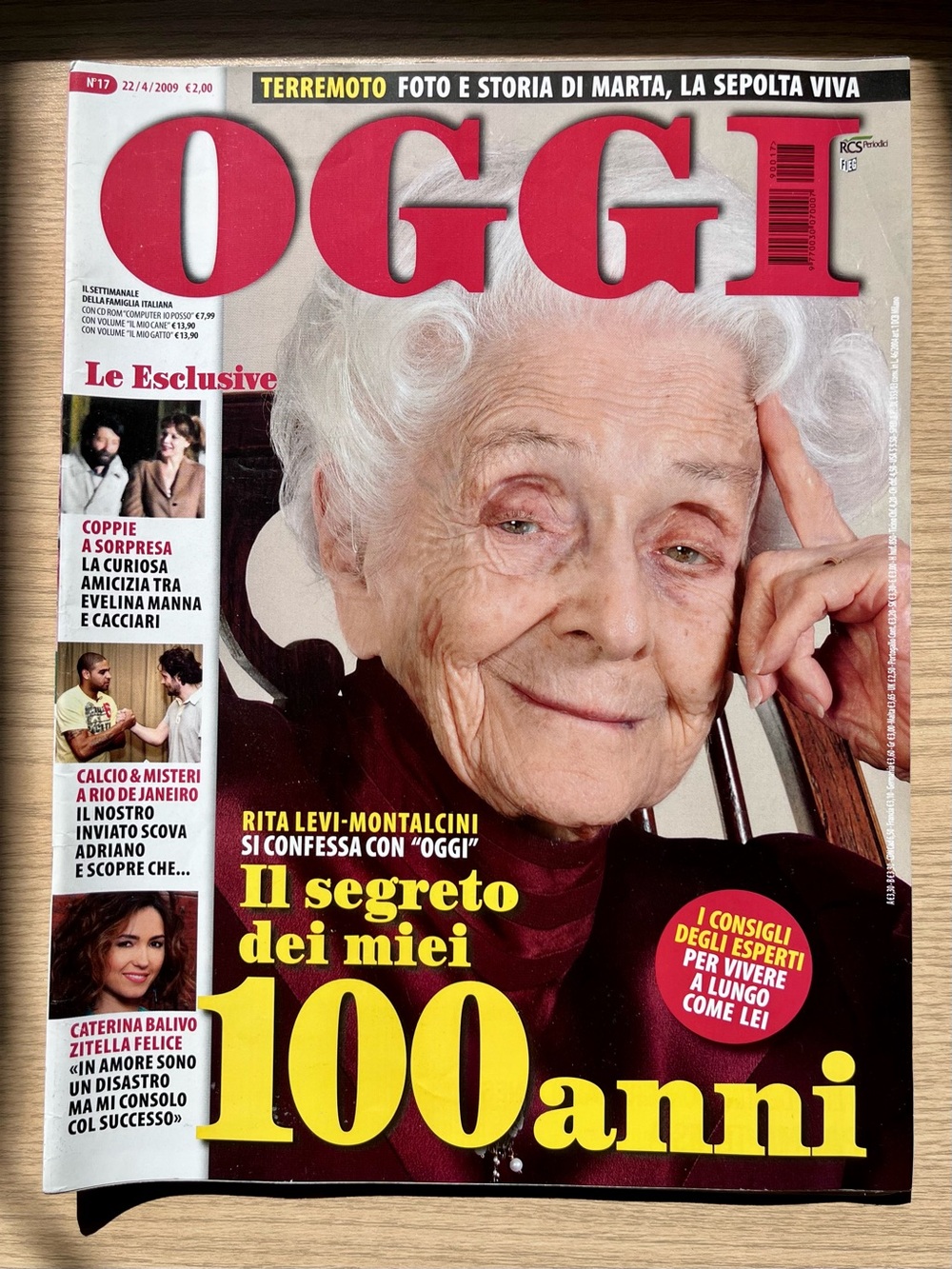 Vintage Italian OGGI Magazine Rita Levi-Montalcini 100th Birthday Nobel